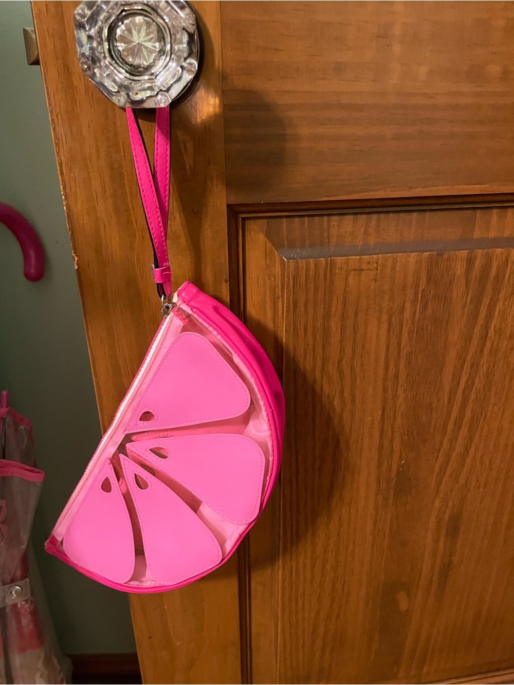 PINK Victoria's Secret Hot Pink Citrus Wristlet